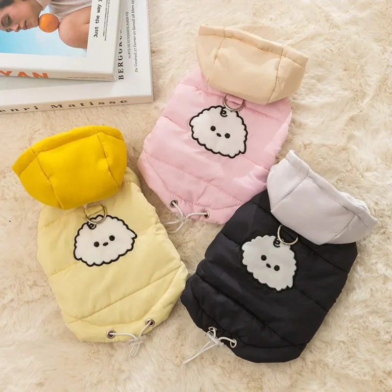 

Cute Bear Puppy Vest Winter Pet Dog Clothes Hoodie Schnauzer Two-legged Cardigan Small Dog Coat Cozy Warm Dog Padded Jacket