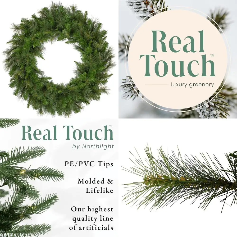 

36-Inch Unlit Mixed Artificial Christmas Wreath with Canyon Pine, Perfect for Holiday Decor