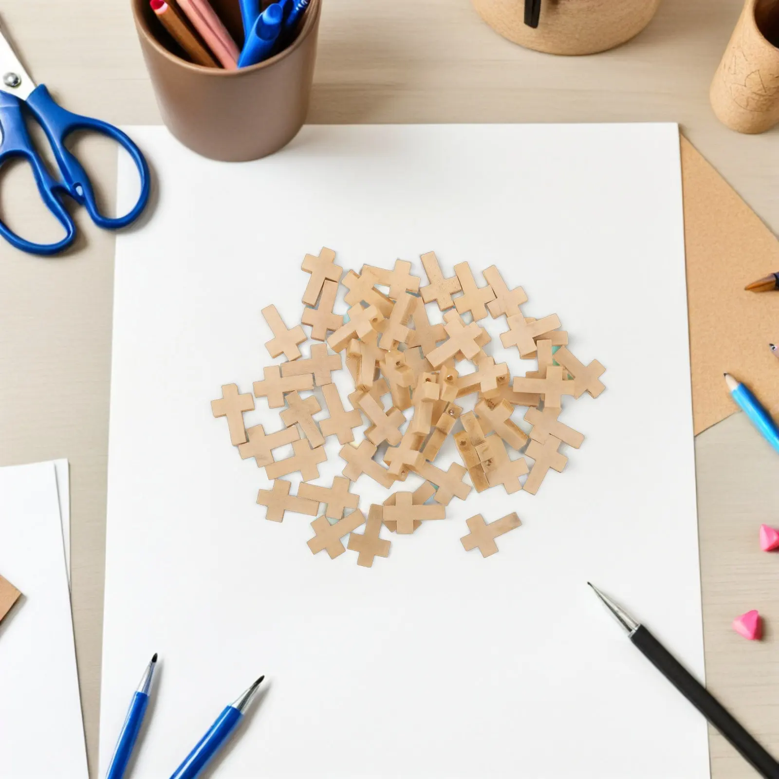 

200 шт. винтажных деревянных подвесок-крестиков, натуральные необработанные мини-шармы из дерева для изготовления украшений, бус, браслетов, ожерелий, поделок своими руками