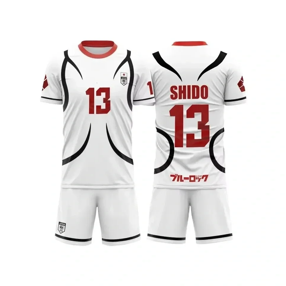 SAE Blue Lock Kostüm Japan U20 Team Oliver Aiku Fußballtrikot # 11 Sendou # 13 Shidou Fußball-T-Shirt und Shorts, zweiteiliges Set – Detail 8