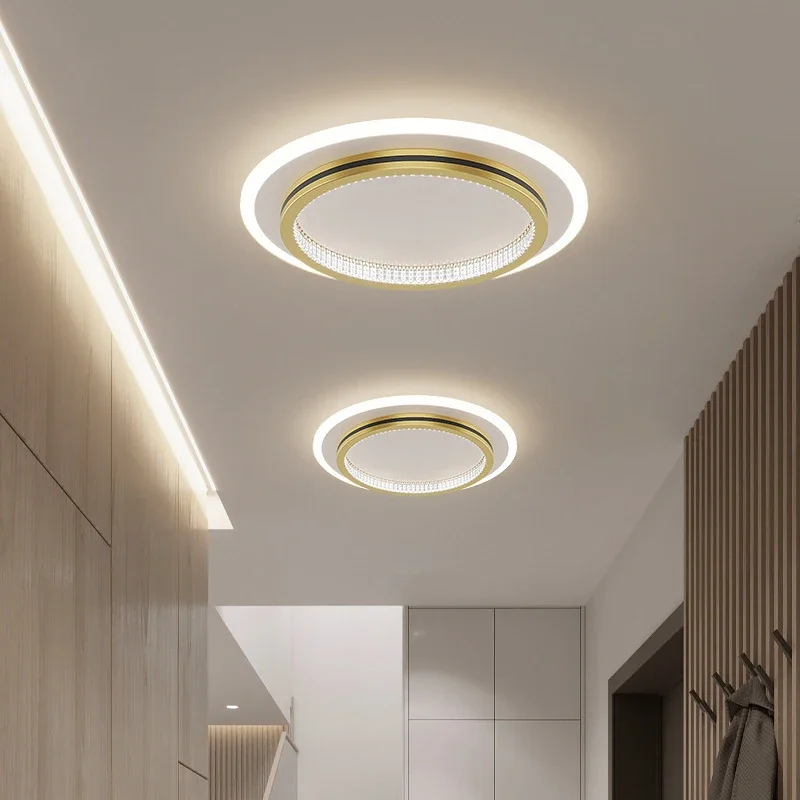 

Modern LED Ceiling Light Corridor Bedroom Ceiling Light With Crystal Lampshade Living Room Balcony Indoor Home Lighting Fixtures