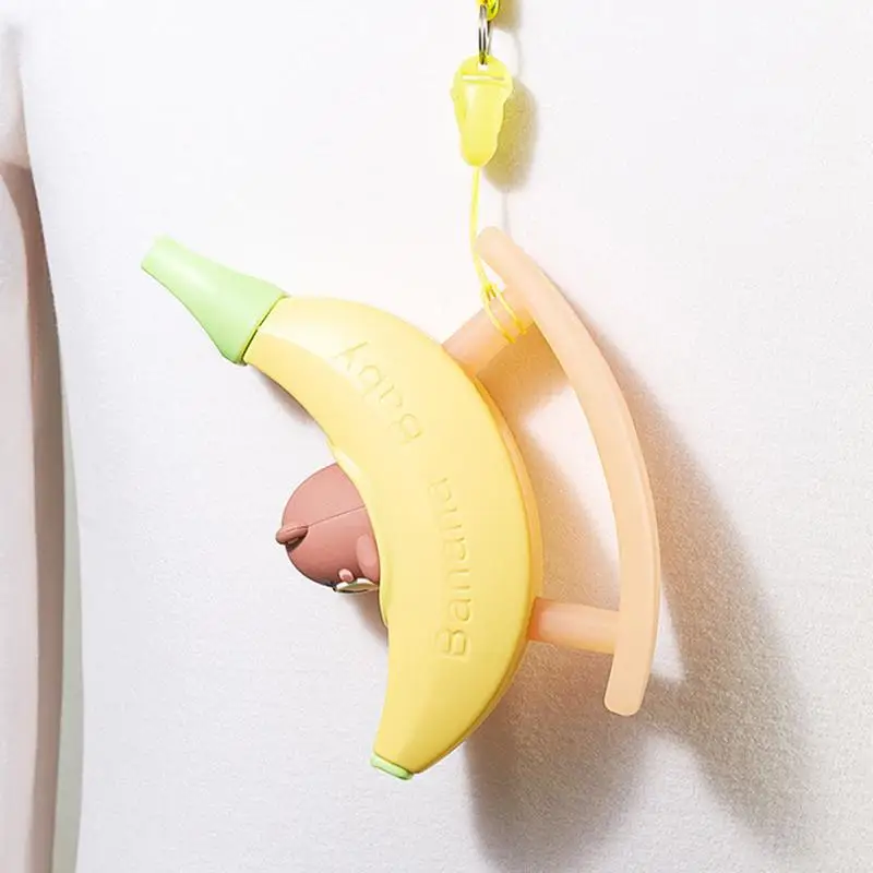 Fischietto per orsi di banana Giocattolo per strumenti per bambini Fischietti sportivi per addestramento dei cartoni animati Fischietto per giochi all'aperto in silicone con cordino Giocattoli musicali