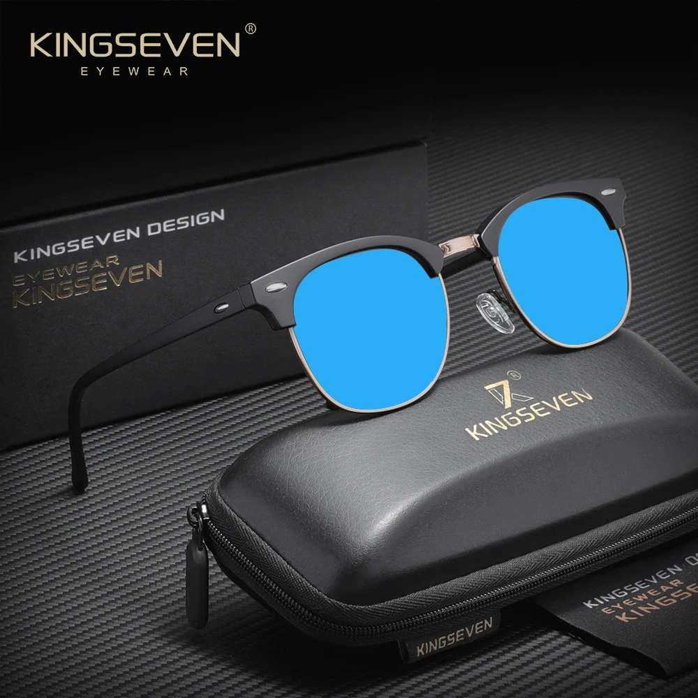 KINGSEVEN Luxe Causale Groot Frame Zonnebril Vrouwen Zonnebrandcrème Mode Gepolariseerde UV400 Bril Outdoor Rijden Legering Brillen - afbeelding 1