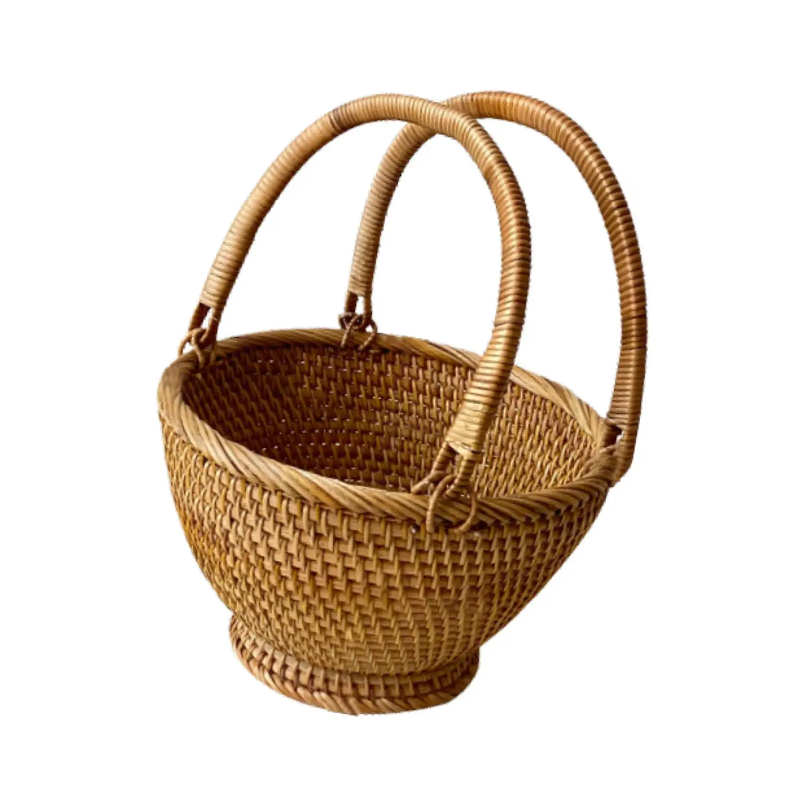 Rattan Picnic Basket Serving Basket Woven Basket for Wedding Gathering Bread