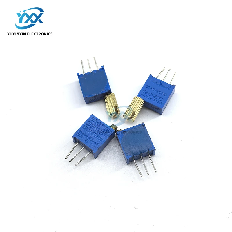 2PCS 3296W Multi-Turn Adjustable Potentiometer 100R 200R 1K 2K 5K 10K 20K 50K 100K 200K 500K 1M Metal Shaft Long/Short