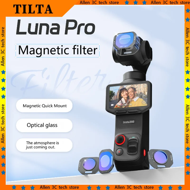 TILTA For Insta360 Luna Pro Magnetic Filter Set Cpl Nd Vnd Black Soft Light Pollution Reduction Optical Camera Lens Accessory