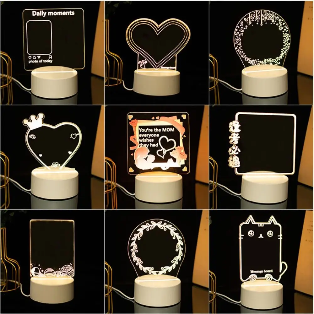 Acrylic USB Led Message Board Handwriting Writing Board Warm Light Light Night Light Decor.