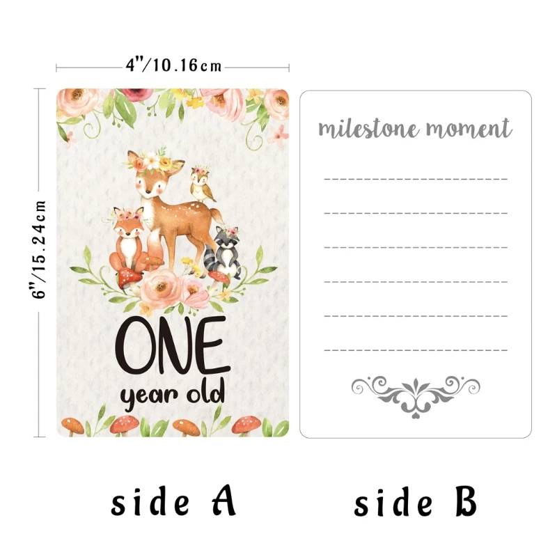 Q0KB 12 Sheet Baby Monthly Milestone Cards Birth to 12 Months Photo Moment Cards Unisex Boys Girls Photo Keepsake Landmark