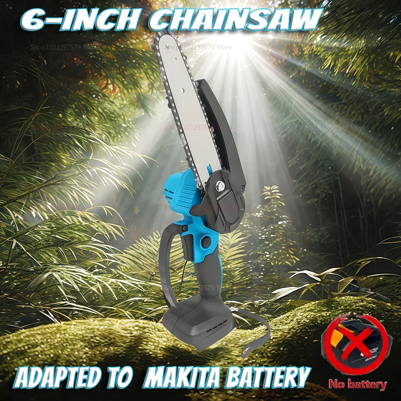 6-inch Cordless Mini Chainsaw Electric Handheld Tree Trimming Saw Power Tool for Garden Yard Landscaping Cutting and Pruning