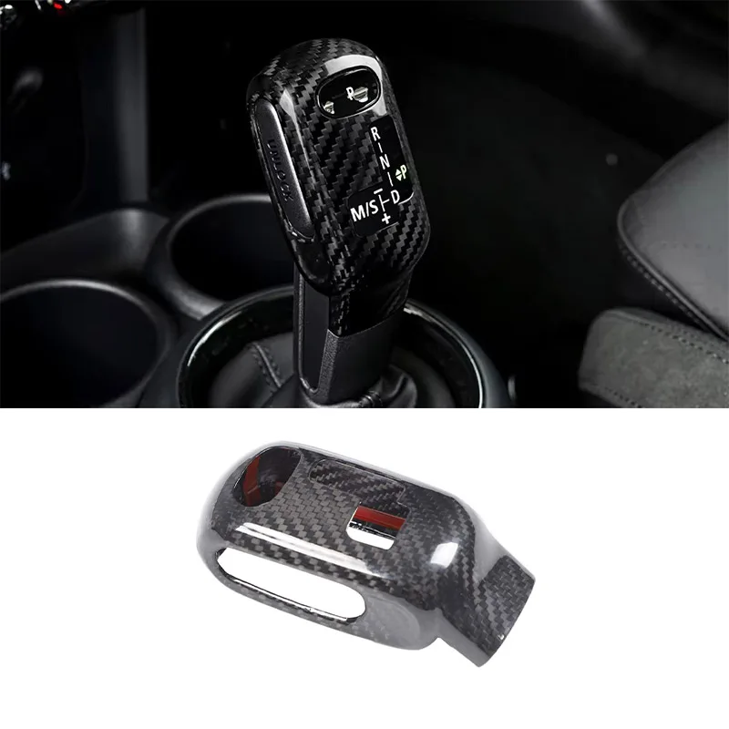 Real Carbon Fiber For BMW Mini Cooper F54 F55 F56 F57 F60 2020-2023 Car Gear Shift Knob Cover Sticker Interior Trim