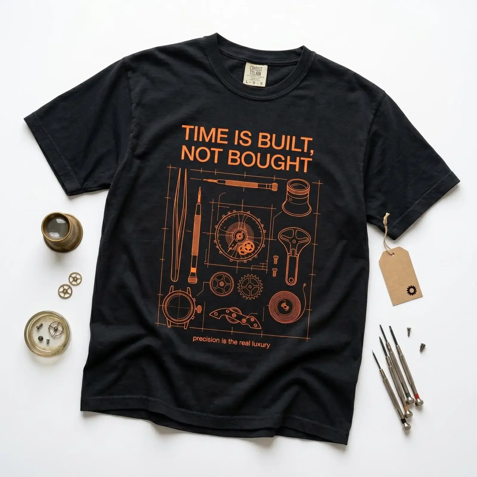 Watchmaker Blueprint T Shirt Watch Repair Horology for Precision Engineering vintage Washed Soft graphic Slightly Versatile