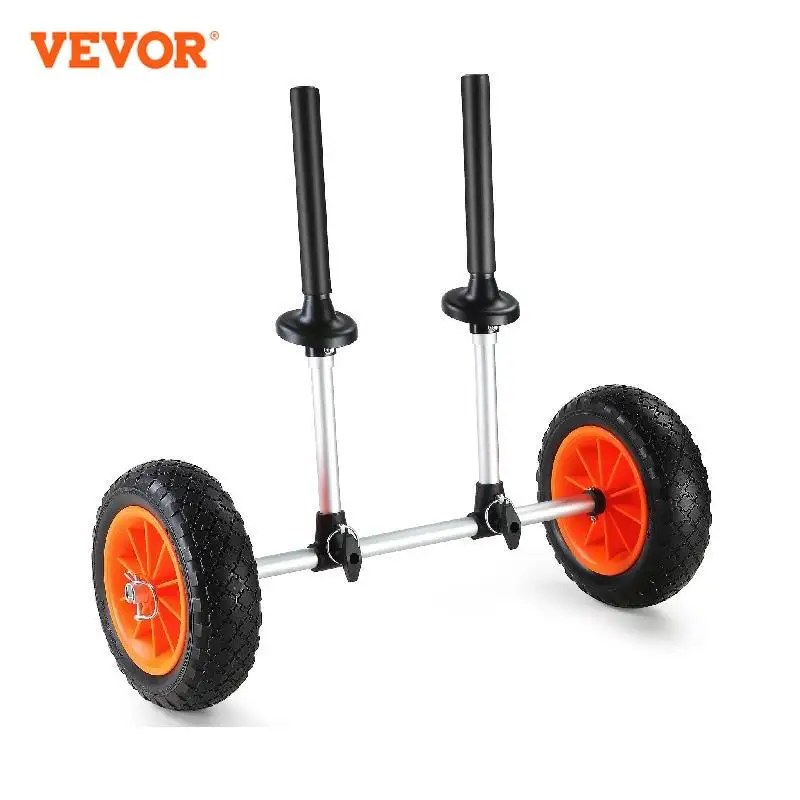 VEVOR Chariot Transport Kayak Réglable Canoë Bateaux 127kg Roues Pleines 25,4cm