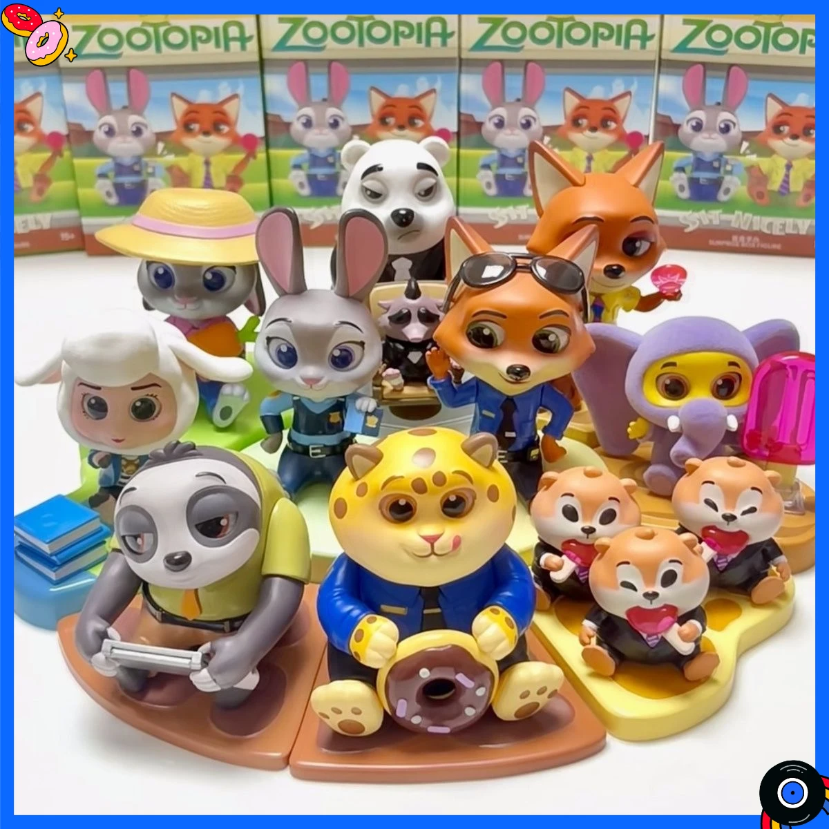 

Miniso Anime Zootopia Series Obediently Sit Series Blind Box Toys Judy Hopps Nick Mysterious Box Desktop Ornaments Toys