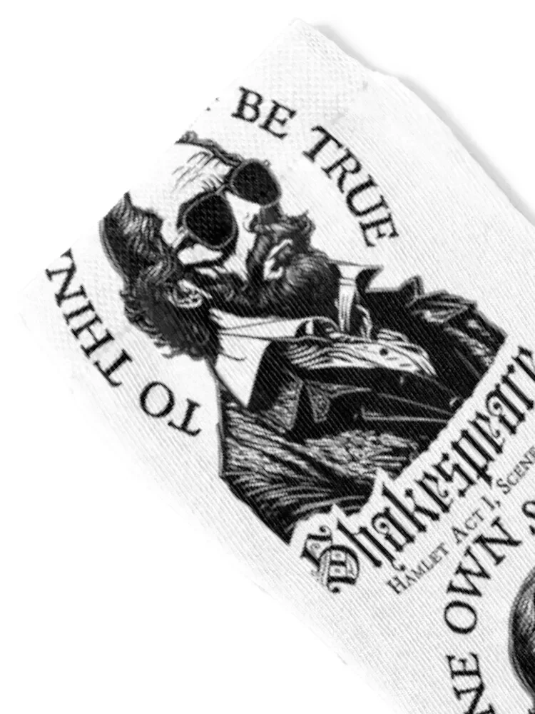 To Thine Own Self Be True Funny Shakespeare Shades Hamlet Socks custom summer Novelties Men's Socks Women's