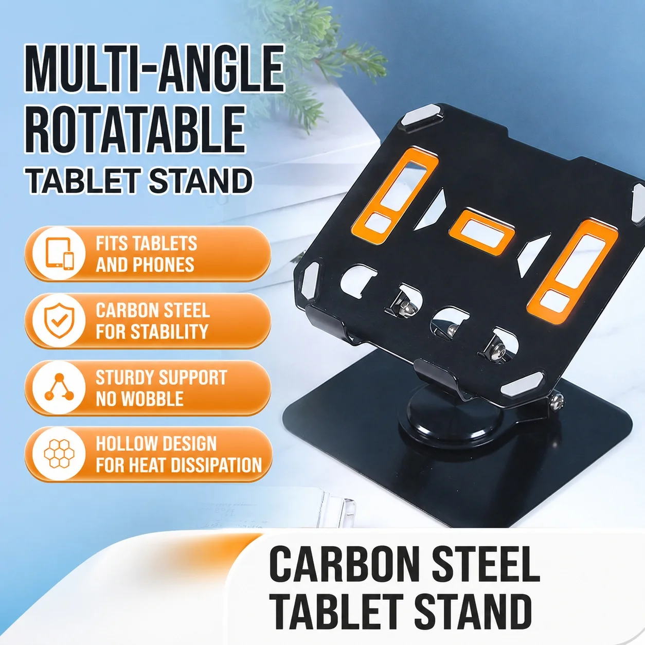 Adjustable Metal Drawing Tablet Stand, Multi-Angle Viewing Bracket for Online Class & Live Streaming