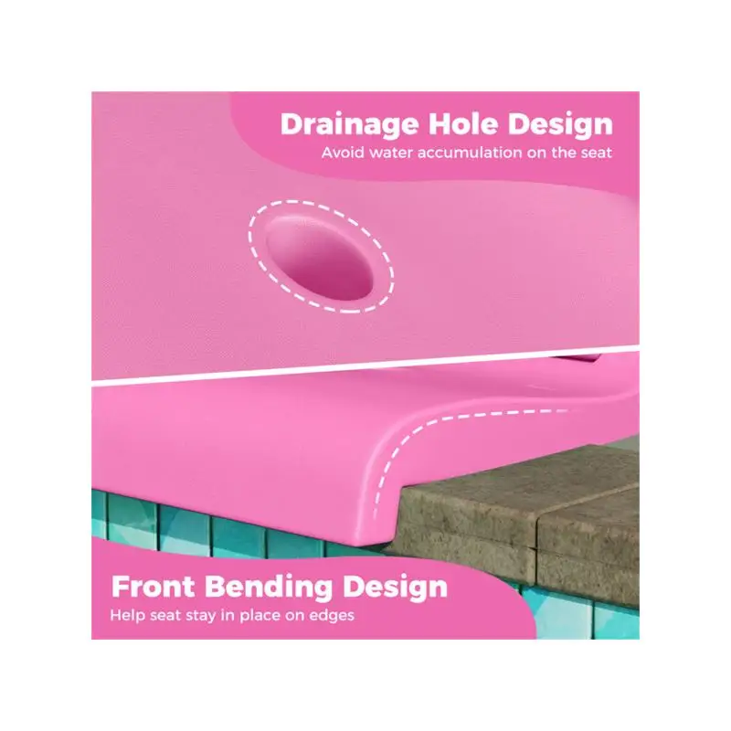 كراسي حمام سباحة خارجية قابلة للطي باللون الوردي للاسترخاء وحمامات الشمس