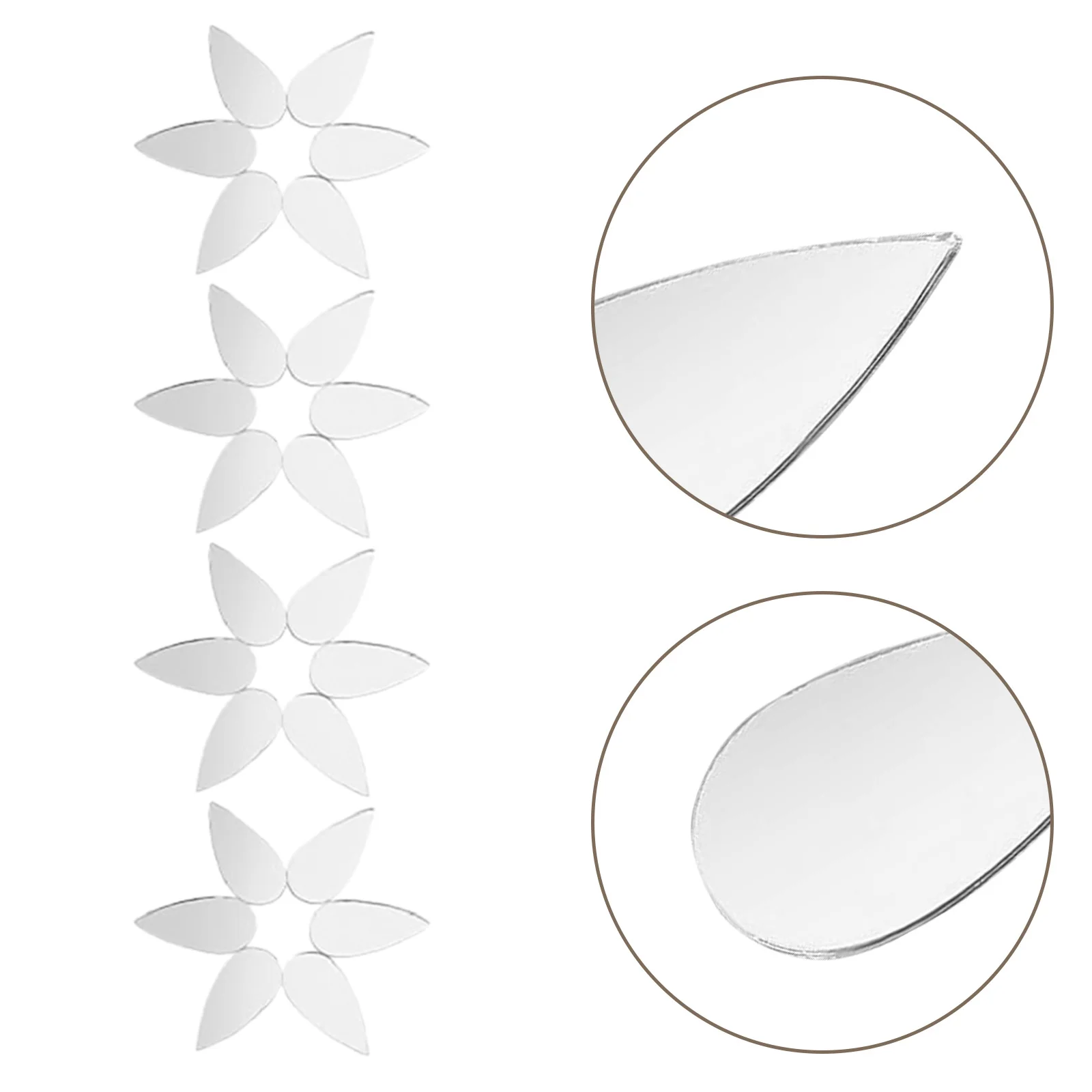 

100Pcs Teardrop Acrylic Mirror Stickers Self-Adhesive Mirror Wall Decals for Bedroom Kids Room Craft Mirrors DIY Small Craft