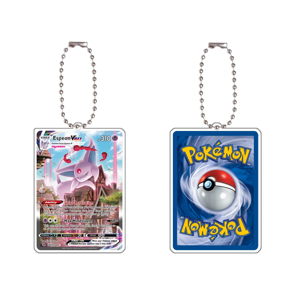 Pokemon Vaporeon Espeon Mewtwo Gengar Charizard Jolteon Flareon Game Card Acrylic Keychain Pendant Decoration 5Cm