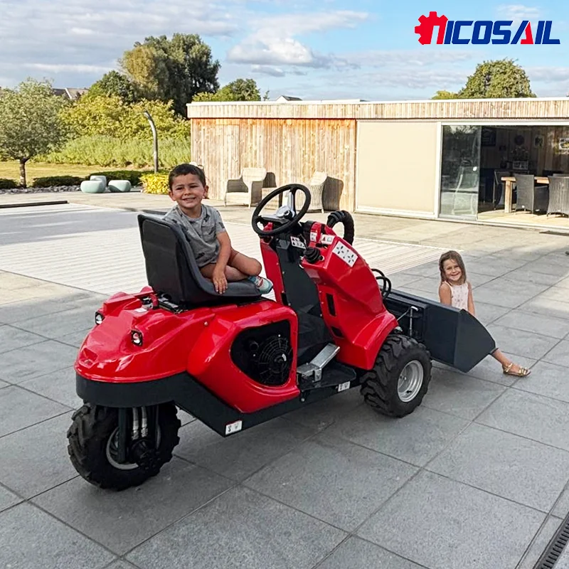 جرافة انزلاقية صغيرة ذات عجلة جرافة صغيرة، تحميل معدل 1 طن، ضمان لمدة سنة واحدة، جرافة أمامية بحفار