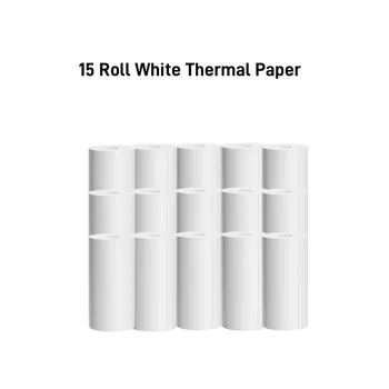 Mini Termal Yazıcı Kağıdı Sarma Kağıdı Mini Termal Cep Yazıcısı için Yapışkansız 15 Rulo Notlar İçin Metin Dergisi Fotoğraf Notu