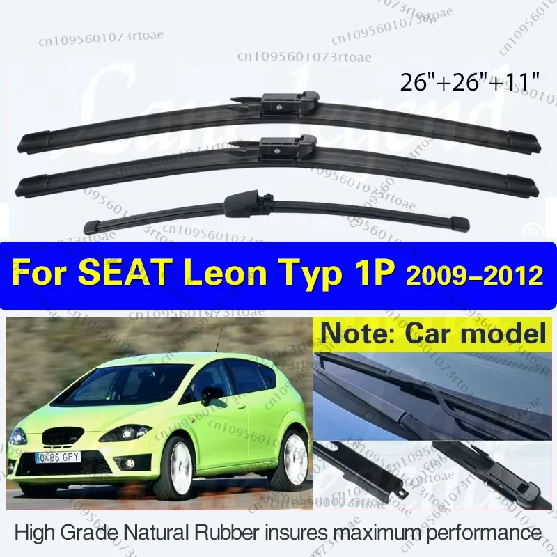 

For SEAT Leon Typ 1P Hatchback 2009 2010 2011 2012 Car Front Rear Wiper Blades Windshield Windscreen Window Rain Brush 26"26"11"