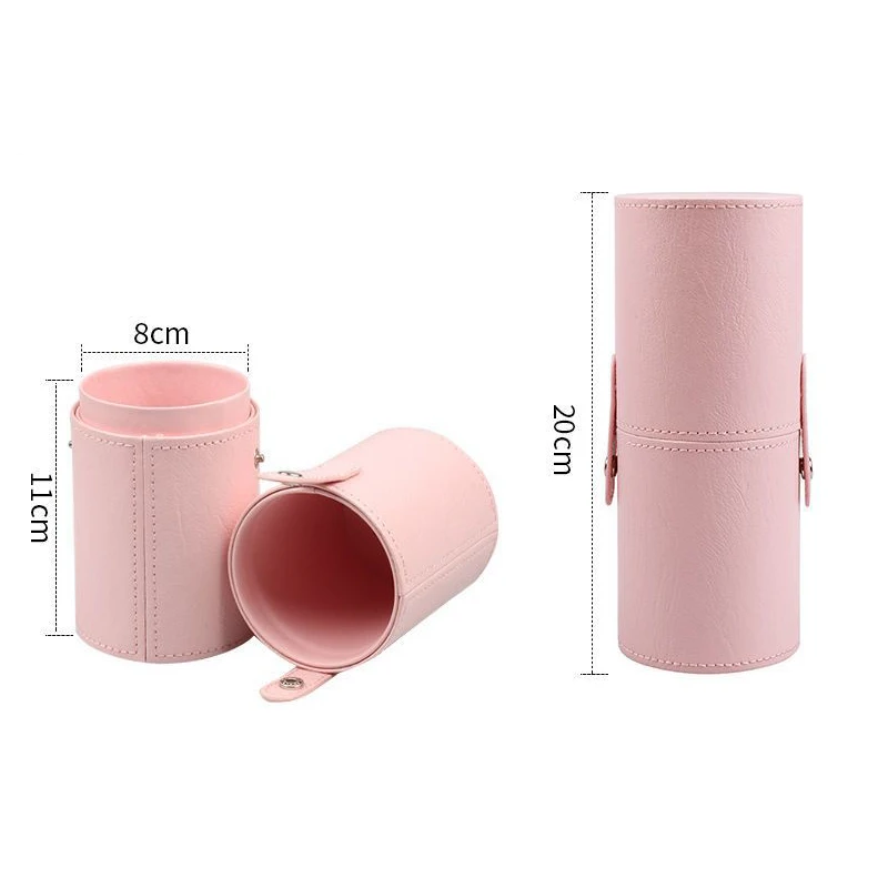 New Pu Leather Makeup Brush Holder Cosmetic Pens Brushes Organizer Cosmetic Cup Case Box Portable Travel Makeup Tool Organizer