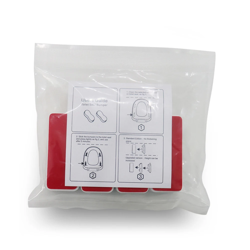 

4Pcs Toilet Seat Bumper Universal ABS Plastic Durable Self-Adhesive Cushioning Pads Bathroom Repair Seat Gasket