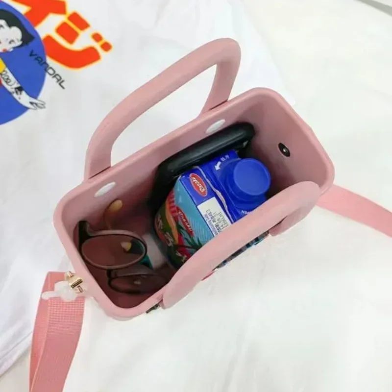 Jelly Beach Charm Bag EVA Rubber Waterproof Summer Travel Shoulder Handbags Crossbody Messenger Cartoon Jibz Women Kid Tote Bag