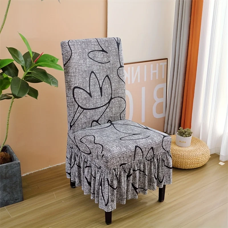 1/4Pcs Nordic Style Floral Print Chair Stretch Cover Removable Chair Covers Stretch Decorative Covers for Universal D
