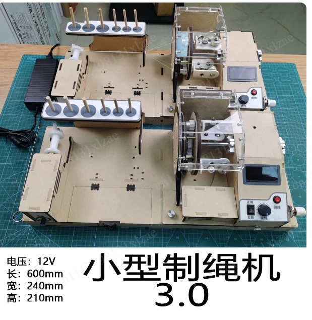 DIY Kit 3.0 Small Rope Making Machine Sail Model Rope Making Tool Can Make 3 or 4 Strands of Rope