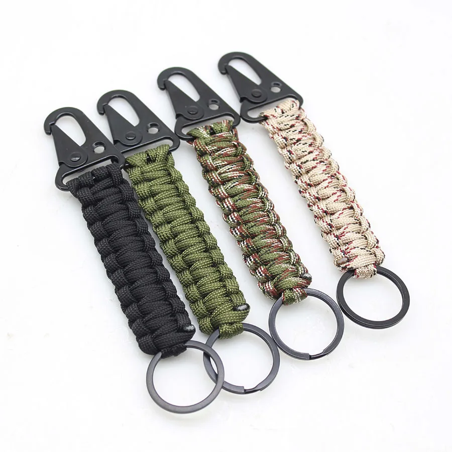 Chaveiro trançado paracord de aventura, unissex, bico de águia, feito à mão, corda durável, legal, equitação, casal, portátil