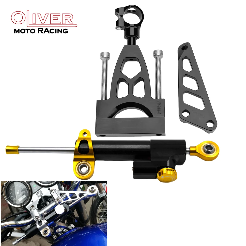 

Steering Damper Stabilizer For HONDA CB400 VTEC CB400SF CB 400 1999 2000 2001 2002 2003-2015 Dampers Mount Bracket Support Ki