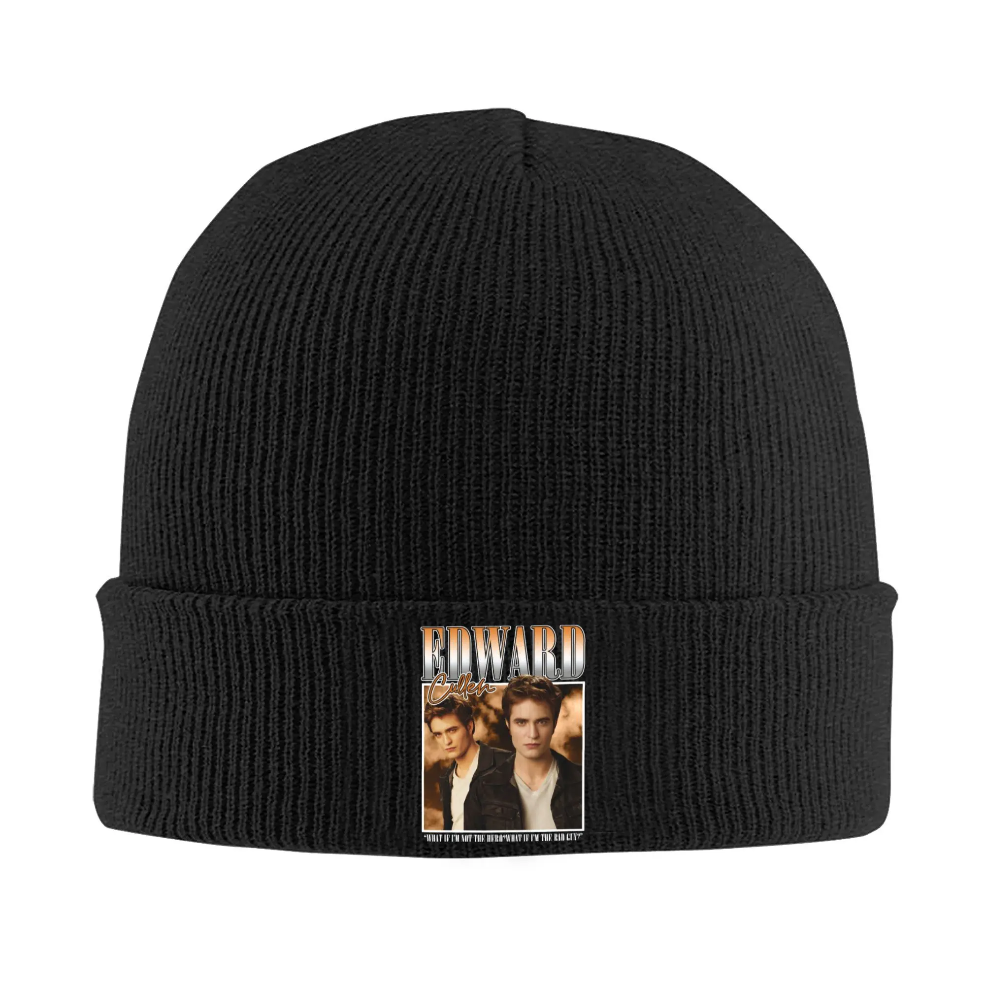 Custom Edward Cullen Love Twilight Film Bonnet Hat Hip Hop Knitted Hats Men Women Unisex  Warm Winter Skullies Beanies Caps