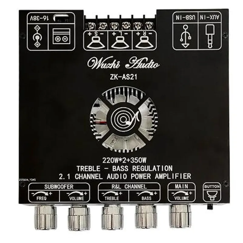 

1PCS ZK-AS21 2.1 Channel TPA3255 BT Digital Power Amplifier Board Module High And Low Tone Subwoofer 220WX2+350W