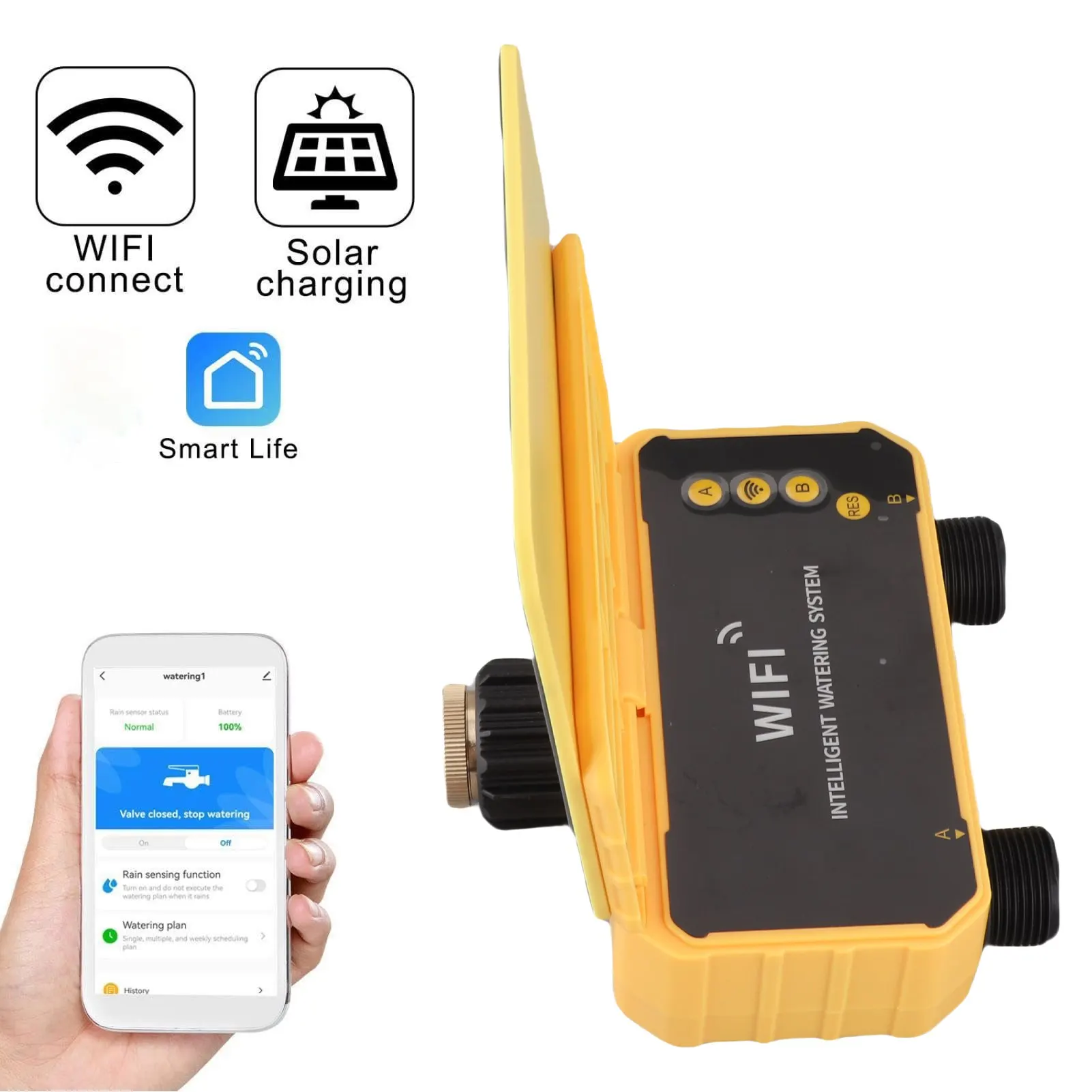 Wifi Water Timer Watering Timer Timer 2 Zone Type C Cable Rain Delay Versatile for Villa Yard Balcony Garden Roof Garden