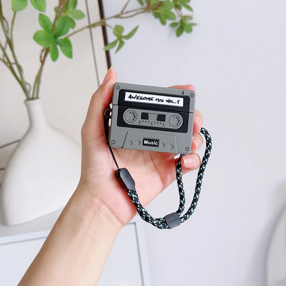 Protective Case for Airpods Pro 2nd Gen Case with Lanyard Funny Classic Tape Style 3D Design for Airpods Pro 2 Gen Case Cover