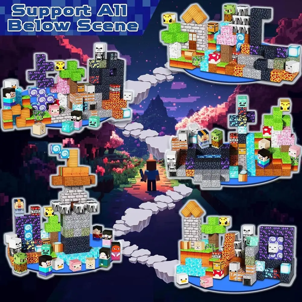 150피스 자석 블록 세트, 3세 이상 어린이용, 남녀 어린이(4-12세) 교육용 조립 장난감