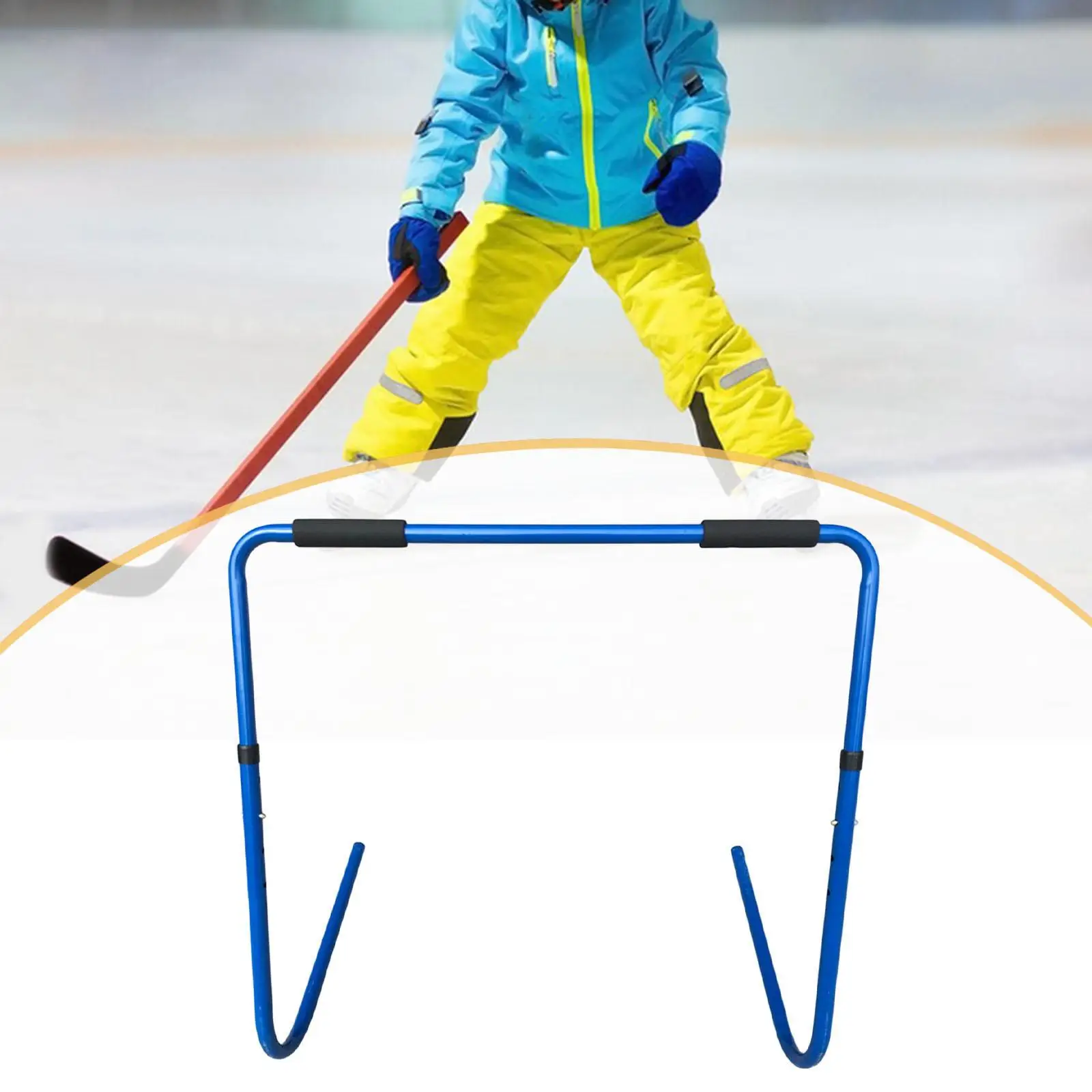 

Children Ice Skating Practice Stand Adjustable Removable Skate Trainer Comfort Handle Skating Aid for Outdoor Rink
