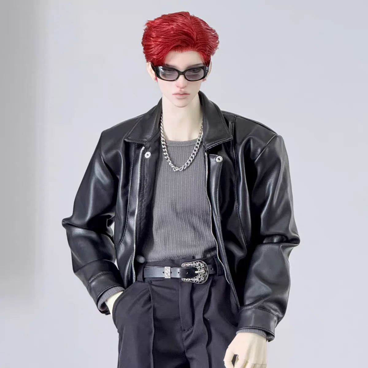 Roupas de boneca bjd adequadas para tamanho 1/4 id75 tio tamanho nova jaqueta de couro jaqueta roupa diária estilo masculino 3 cores