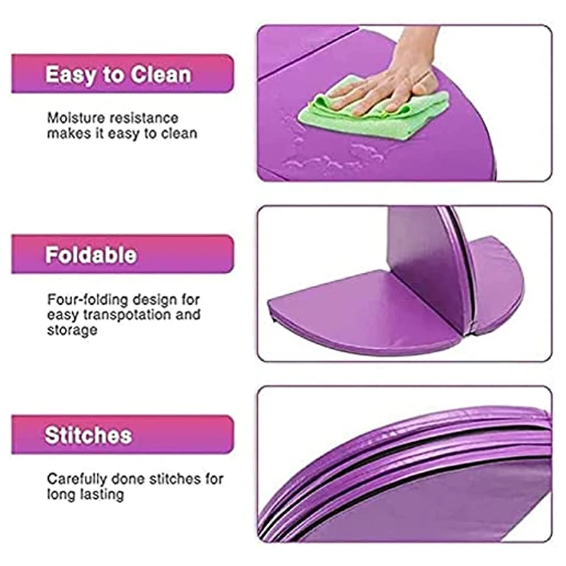 Foldable Pole Dancing Mat Round Workout Gymnastics Pads Anti-Fall Anti-Skid Protection Mat for Pole Dance Safety Mat Yoga Gym