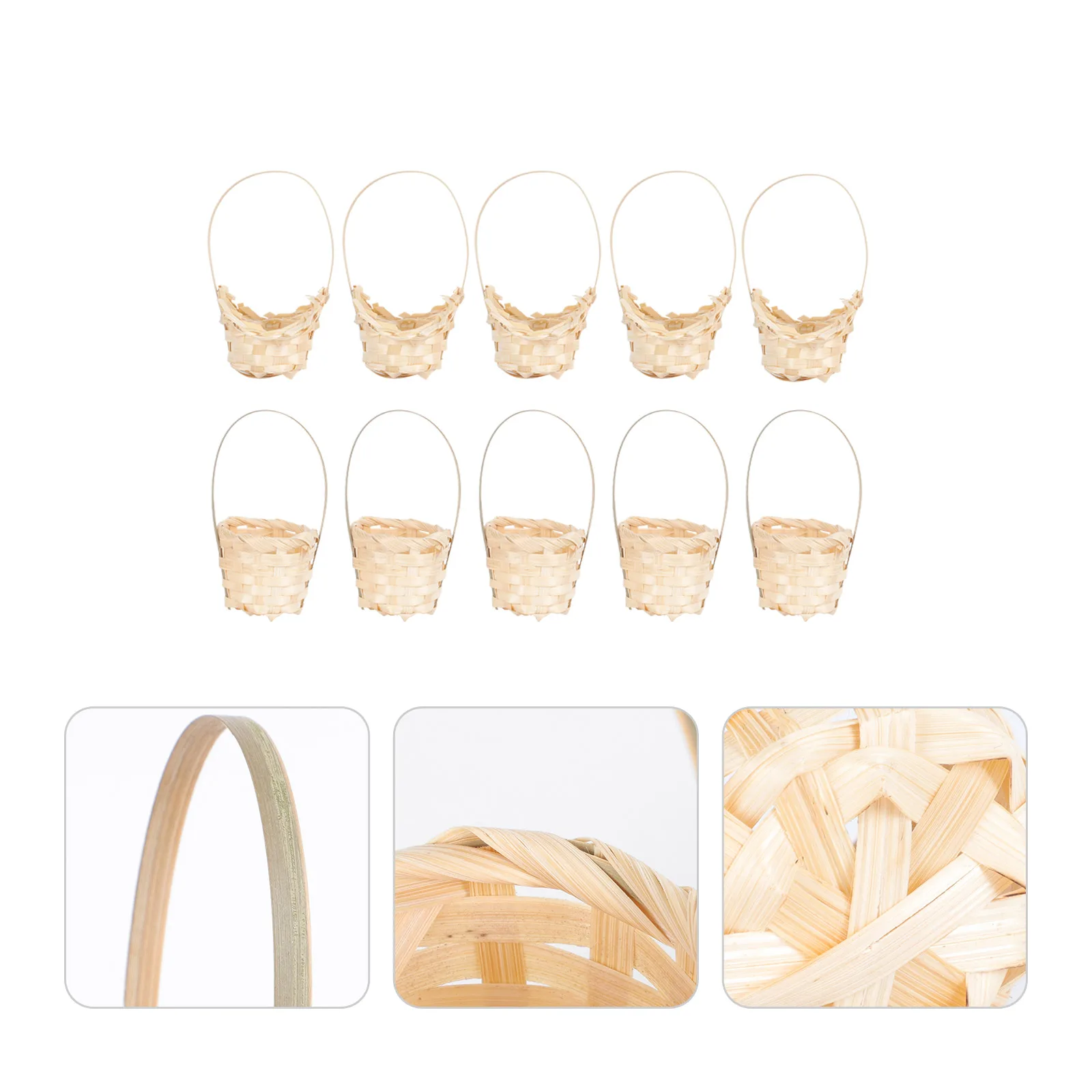 

10pcs Woven Baskets Multi-Functional Storage Organizer For Home Decor Party Props Household Bedroom Basket Basket