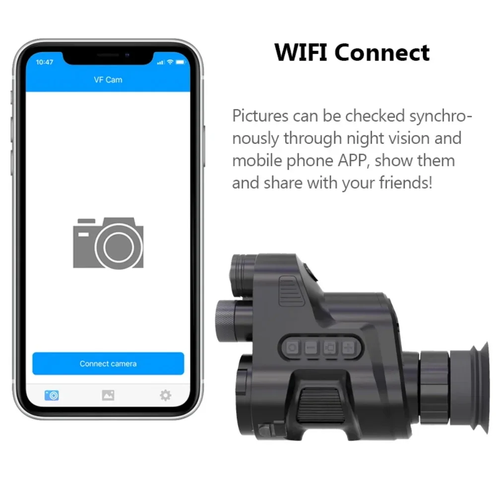 NV710S Профессиональный инфракрасный прицел ночного видения 400 м 14X WIFI APP Цифровые монокулярные телескопы с рукавом 35-48 мм
