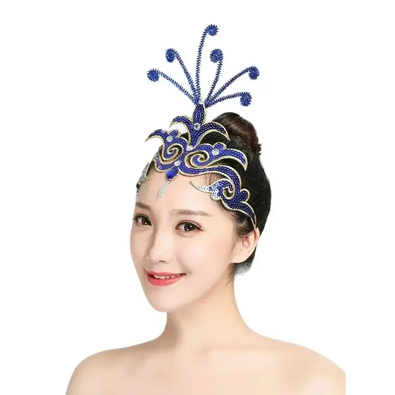 

Accessories Ballerina Tiara Stage Performance Headdress National Dance Opening Headpiece Classical Dance Silver Sequins BVCG2025