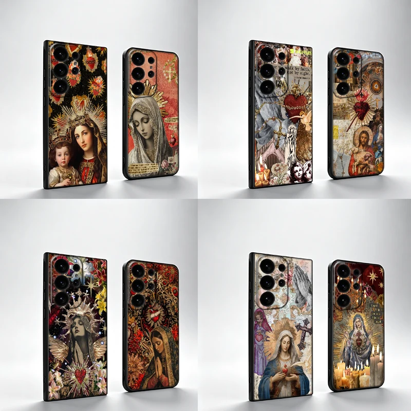Immaculate Heart of Mary Phone Case For Samsung S25Edge S26FE Galaxy S22 S25 S24 S26 Ultra S21 S23 S20 Plus Cover Black Shell Co
