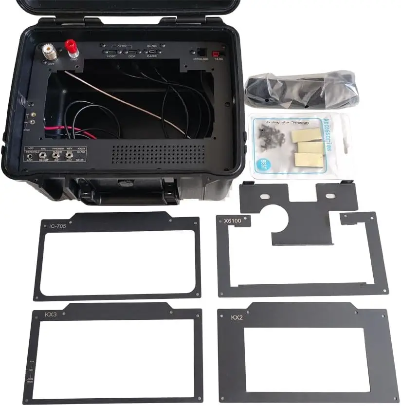 X6100 Elecraft Kx2/3 4-in-1 Radio Box Emergency Communication Link Waterproof Case shoulder strap with Panel integration