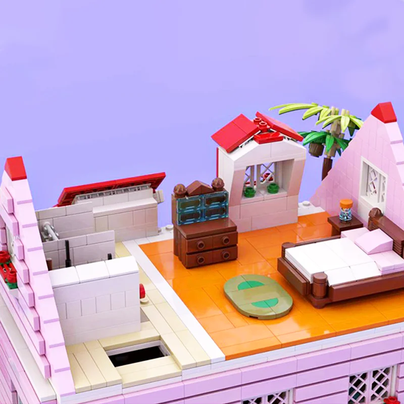 2611 Uds. MOC The Kameing House Dragones Balls escena de Anime isla cabaña DIY modelo de bloques de construcción regalo de cumpleaños