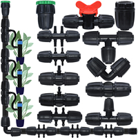Sprycle 5PCS Garden 16mm 1/2'' pvc Pipe Connector Watering Drip Irrigation Coupling Splitter Tee Thread Lock to 4/7mm 3/5mm Hose