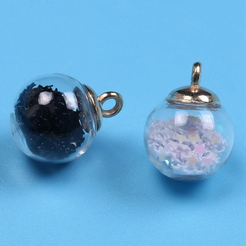 100 قطعة كرة زجاجية قلادة جالبة للحظ 10 ألوان نجوم القرط المعلقات صنع المجوهرات لصنع قلادة سوار ذاتي الصنع