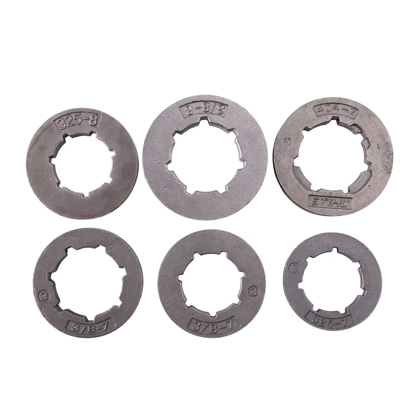 6Pcs .325 .404 3/8Inch Pitch Standard/Mini 7T/8T Chain Drive Sprocket Rim Kit For Husqvarna Jonsered Partner Chainsaw