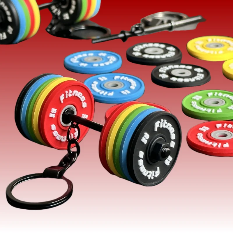 Neuer Hantel-Schlüsselanhänger aus Silikon, DIY-Geschenk für Fitness-Enthusiasten, Gym-Trainer, Rucksack- und Autoschlüsselanhänger – Detail 1